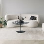 Hanah Home Soho Mesa de Centro de Cristal Templado Gris Oscuro y Negro